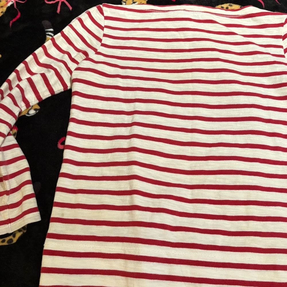 J.Crew Red & White Striped Long Sleeve Top - Picture 9 of 10